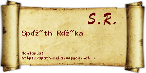 Spáth Réka névjegykártya